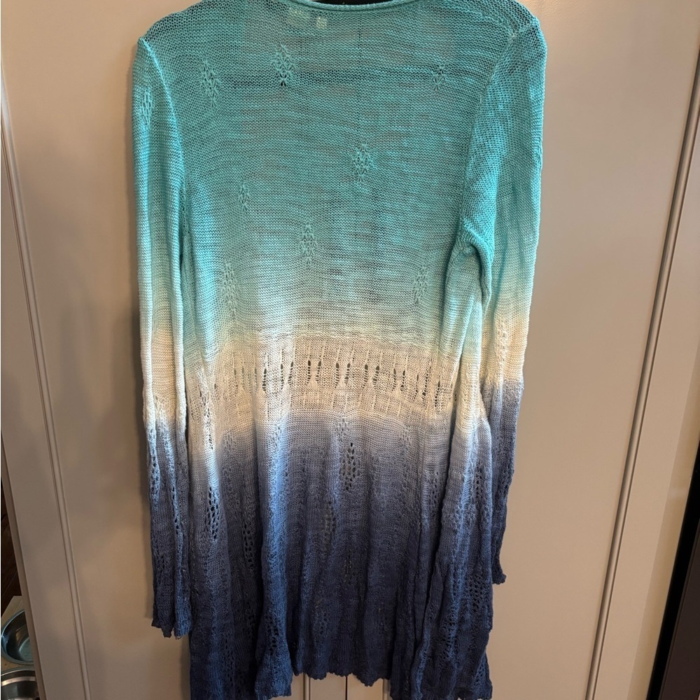 Anthropologie Moth Tonal Tides Ombre Open Knit Cardigan M - Picture 6 of 6
